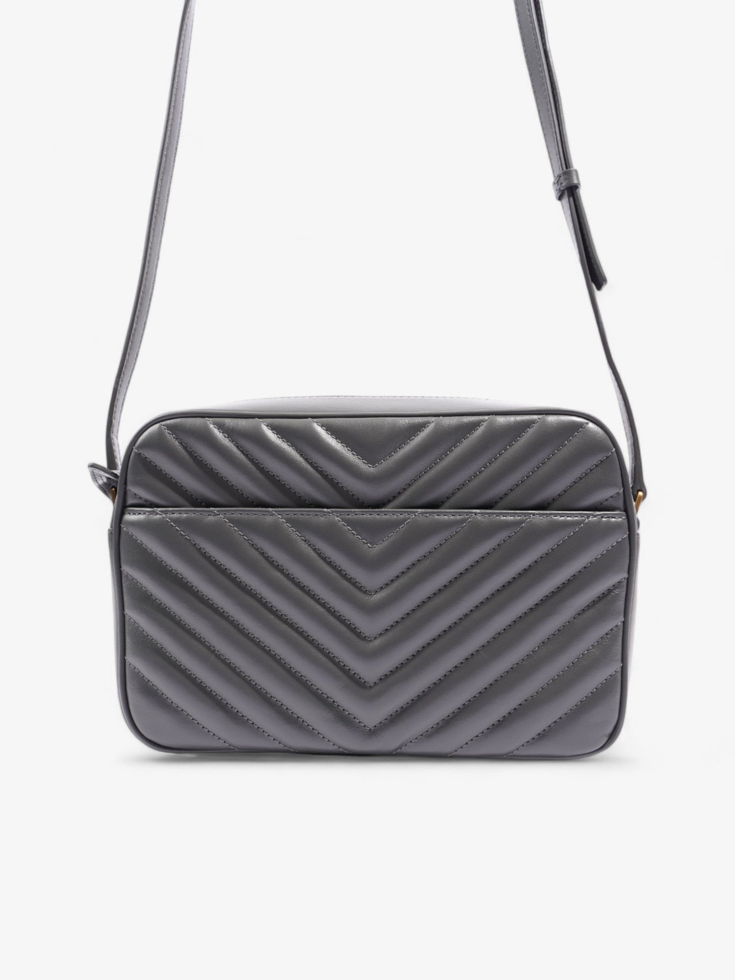 Saint Laurent Lou Monogram Camera Bag Grey Calfskin Leather