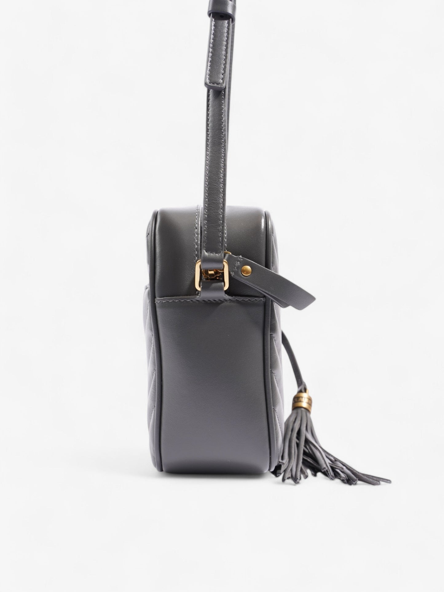 Saint Laurent Lou Monogram Camera Bag Grey Calfskin Leather