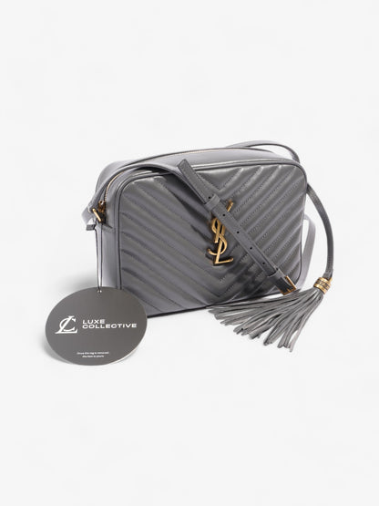 Saint Laurent Lou Monogram Camera Bag Grey Calfskin Leather