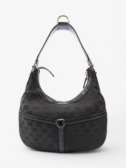 Gucci Jackie 1961 GG Shoulder Bag Black / Red / Green Canvas