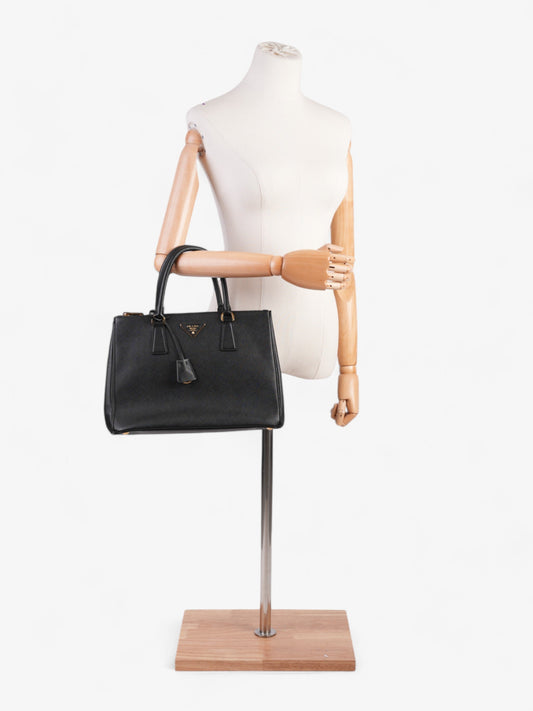 Prada Galleria Double Zip Tote Black Saffiano Leather