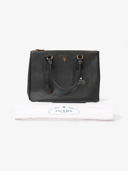 Prada Galleria Double Zip Tote Black Saffiano Leather