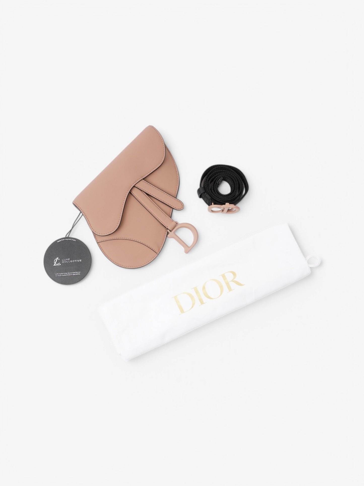 Christian Dior Saddle Belt Bag Rose Pink / Black Calfskin Leather