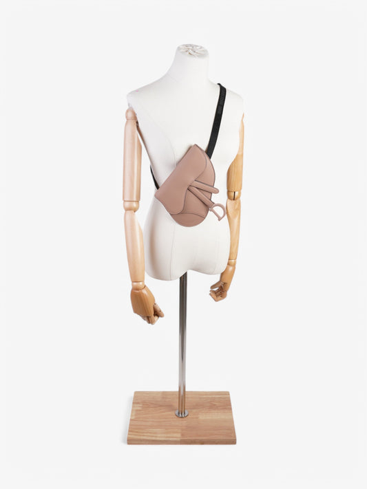 Christian Dior Saddle Belt Bag Rose Pink / Black Calfskin Leather