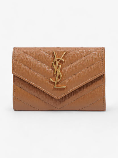 Saint Laurent Monogram Envelope Wallet Dune Grained Leather Small