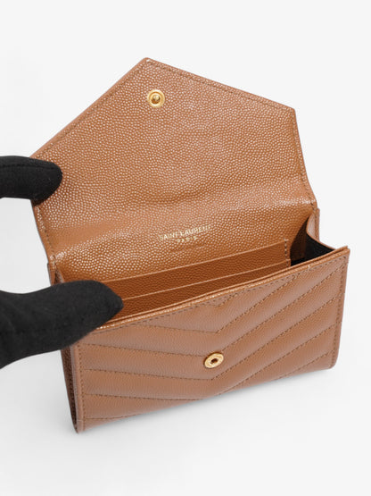 Saint Laurent Monogram Envelope Wallet Dune Grained Leather Small