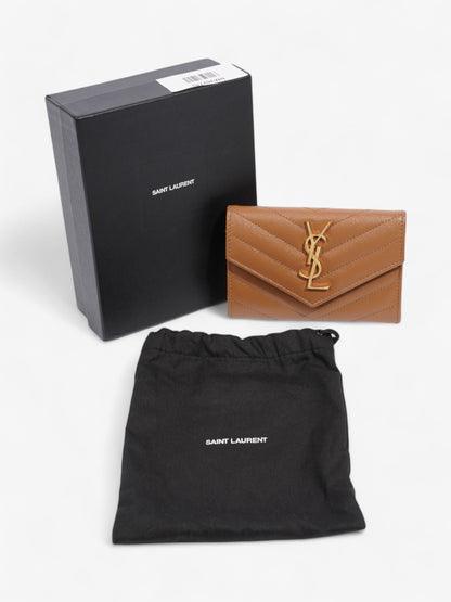 Saint Laurent Monogram Envelope Wallet Dune Grained Leather Small