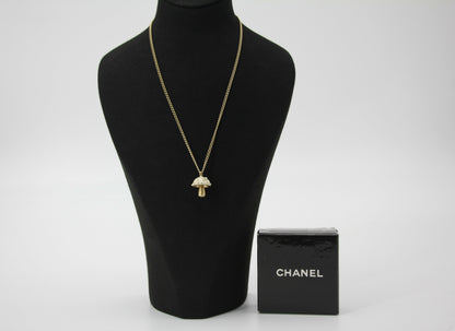 Chanel Vintage 03S Metal White Mushroom Necklace