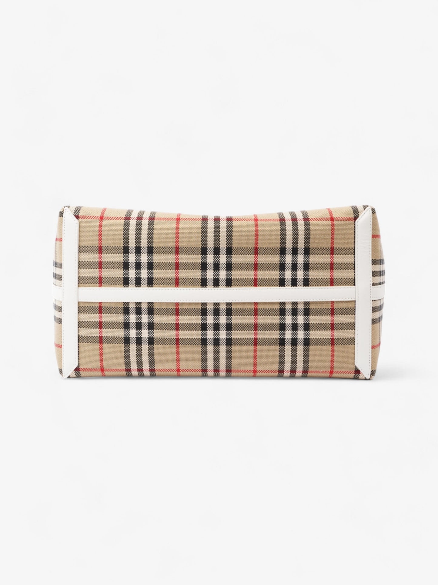 Burberry London Check Tote Bag Vintage Check / White Fabric Medium