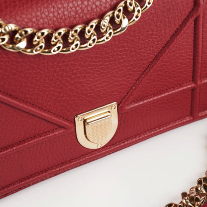 Christian Dior Small Diorama Burgundy Crossbody Bag