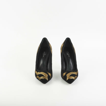 Louis Vuitton Black/Gold Heels Size 37