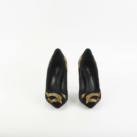 Louis Vuitton Black/Gold Heels Size 37