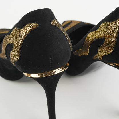 Louis Vuitton Black/Gold Heels Size 37