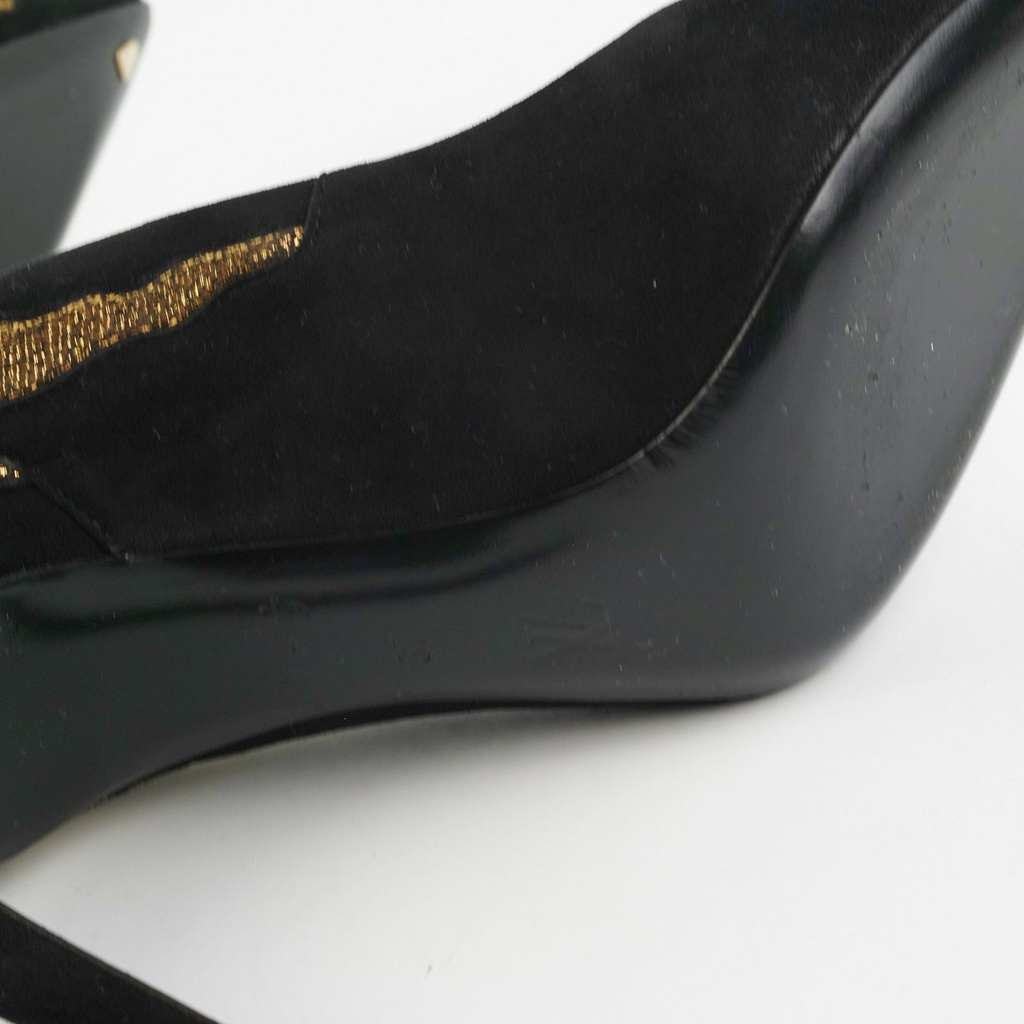 Louis Vuitton Black/Gold Heels Size 37