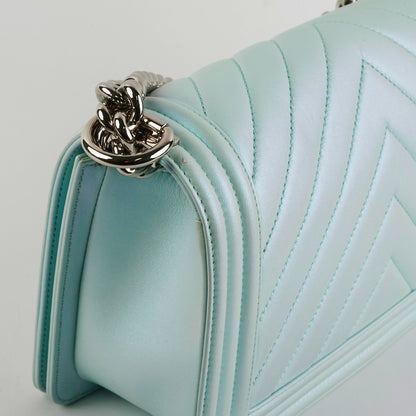 Chanel Medium Boy Bag Iridescent Celeste Blue