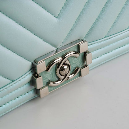 Chanel Medium Boy Bag Iridescent Celeste Blue