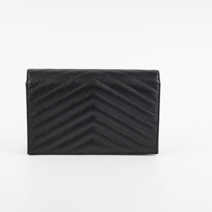 ITEM 25 - Saint Laurent Cassandre Wallet On Chain (WOC) Small Black