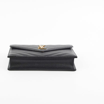 ITEM 25 - Saint Laurent Cassandre Wallet On Chain (WOC) Small Black