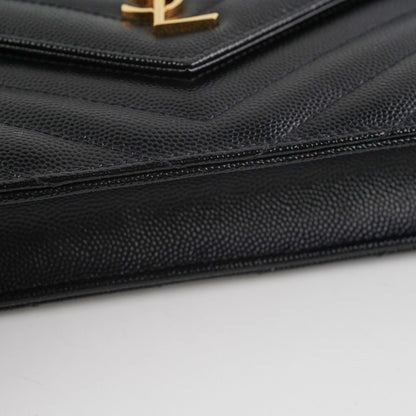 ITEM 25 - Saint Laurent Cassandre Wallet On Chain (WOC) Small Black