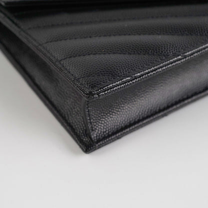 ITEM 25 - Saint Laurent Cassandre Wallet On Chain (WOC) Small Black