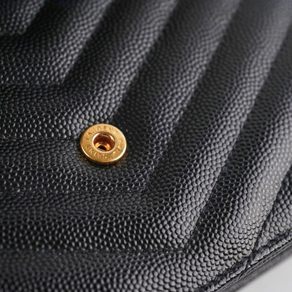 ITEM 25 - Saint Laurent Cassandre Wallet On Chain (WOC) Small Black