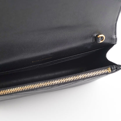 ITEM 25 - Saint Laurent Cassandre Wallet On Chain (WOC) Small Black