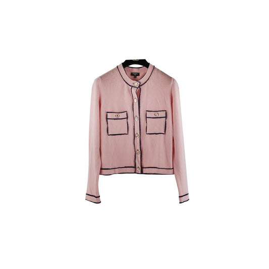 Chanel Pink Cashmere Cardigan Size EURO 38/ AU 10