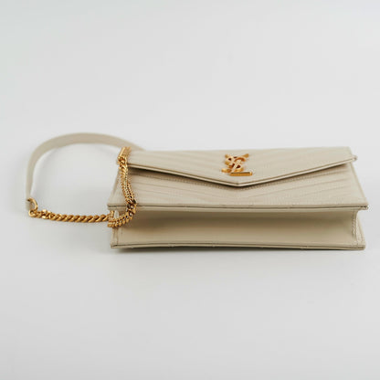 ITEM 24 - Saint Laurent Cassandre Envelope Cream Wallet On Chain WOC