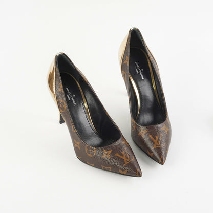 Louis Vuitton Heels Monogram/Gold Size 35