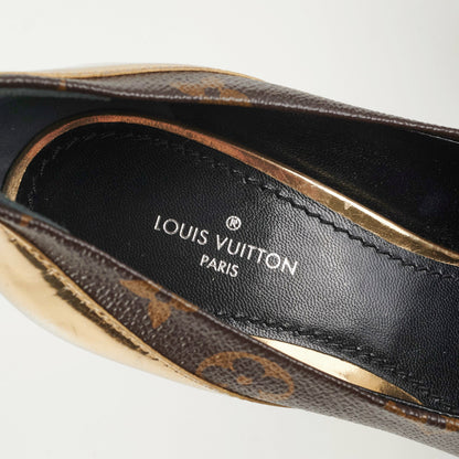 Louis Vuitton Heels Monogram/Gold Size 35