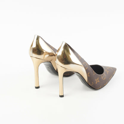 Louis Vuitton Heels Monogram/Gold Size 35