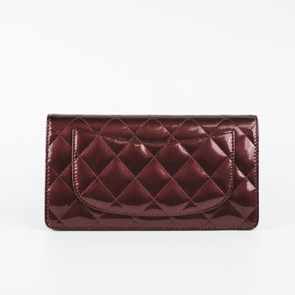 Chanel Long Wallet Patent Burgundy