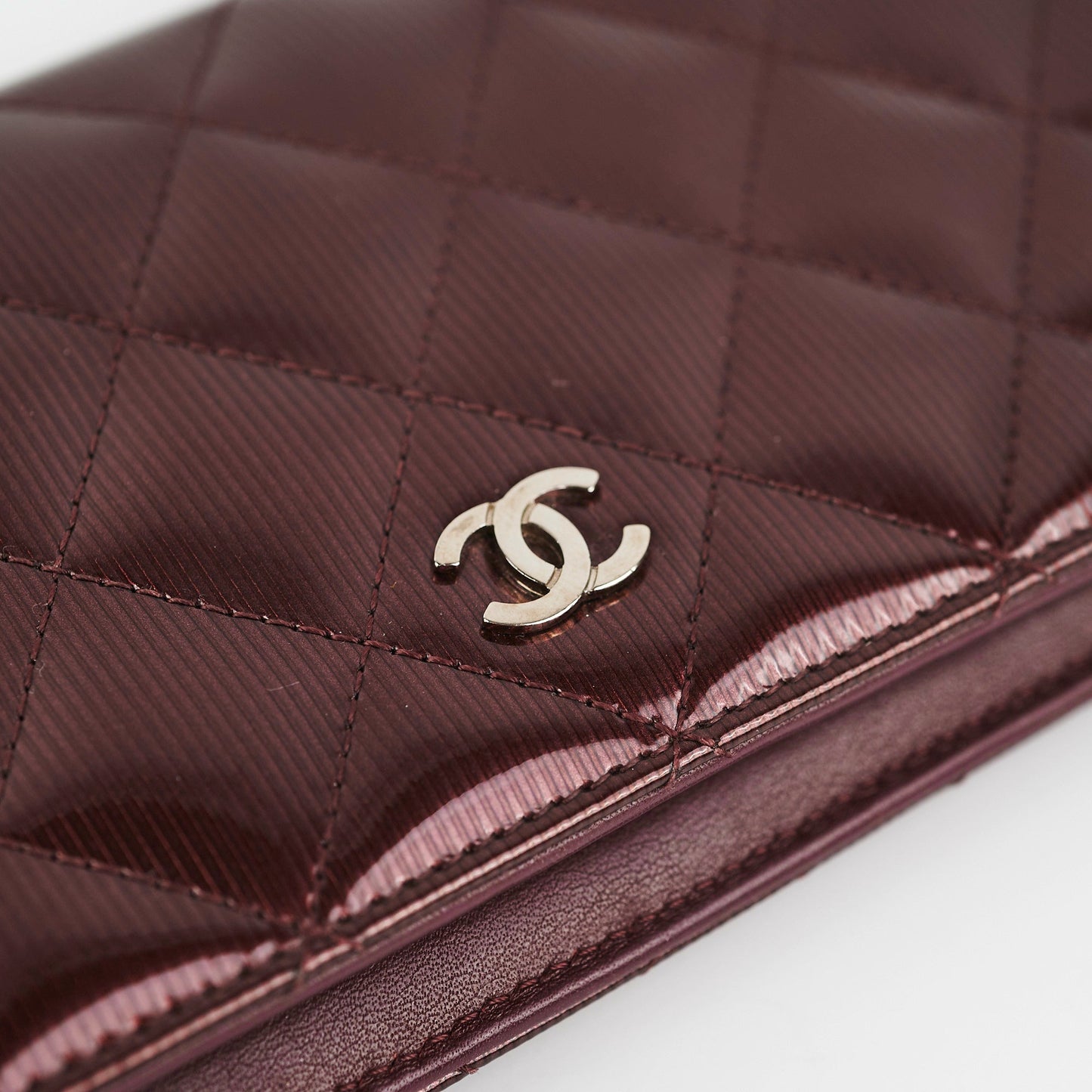 Chanel Long Wallet Patent Burgundy