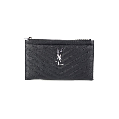 Saint Laurent Cassandre Zip Pouch Black