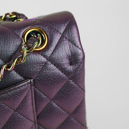 Chanel 16C Classic Flap Medium/Large Iridescent Mermaid Purplle Bag