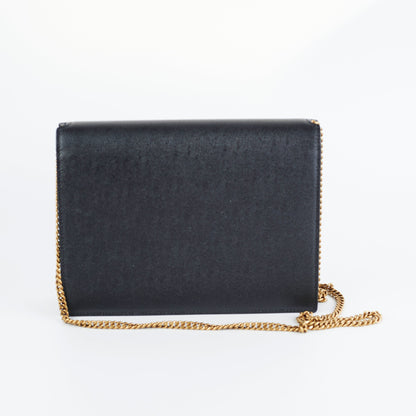Saint Laurent Cassandra Medium Chain Black Bag