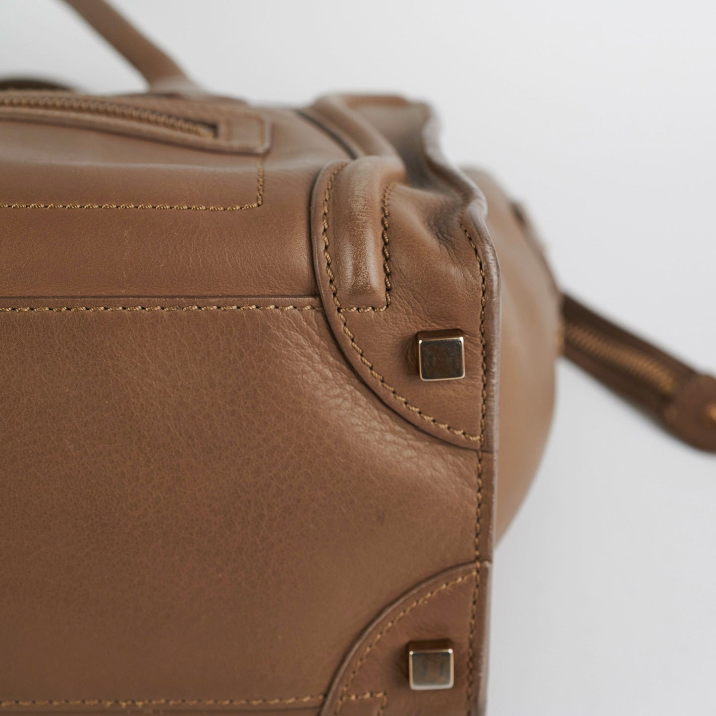 Celine Micro Luggage Taupe Tote