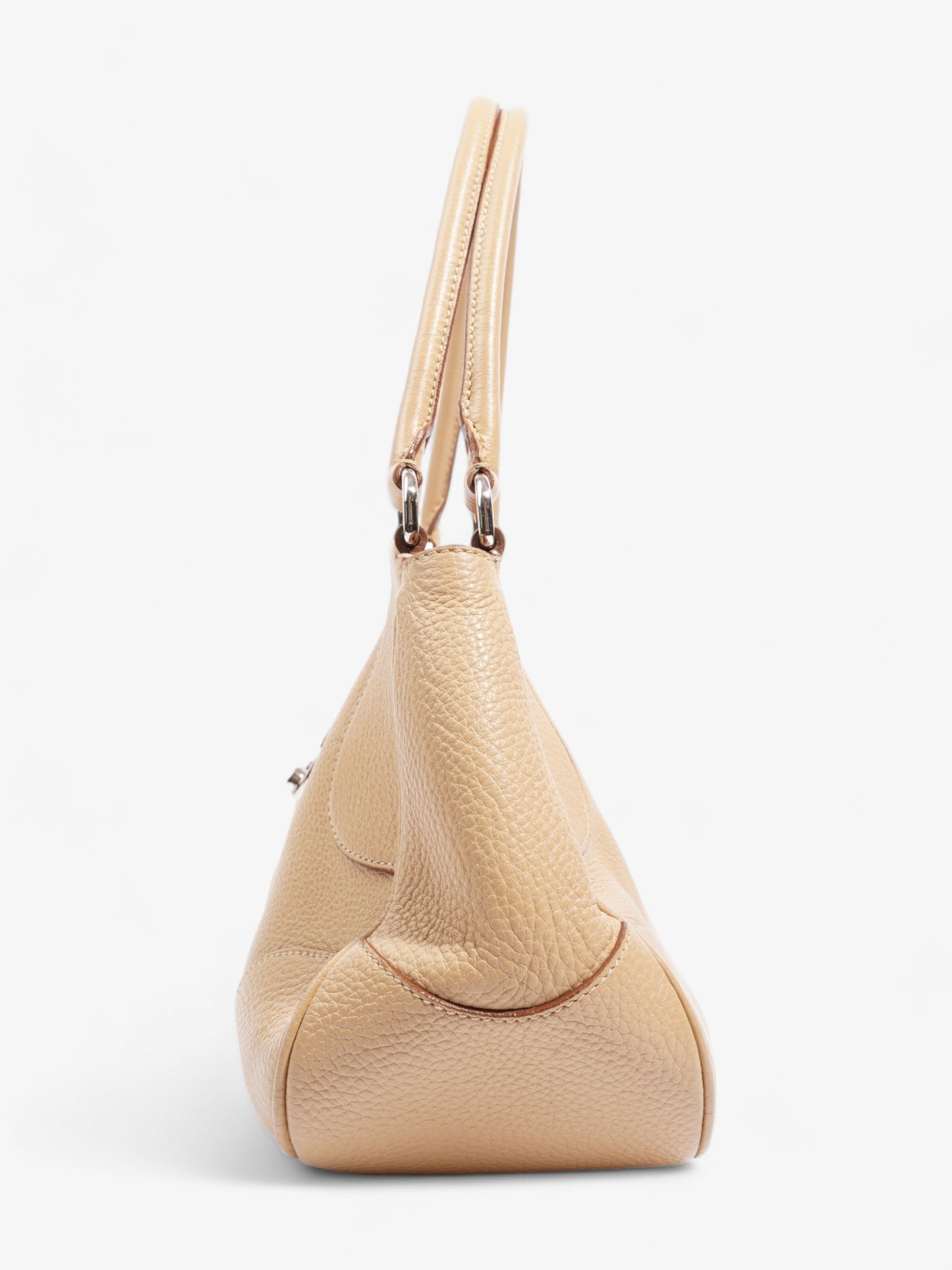 Prada Buckle Flap Beige Leather