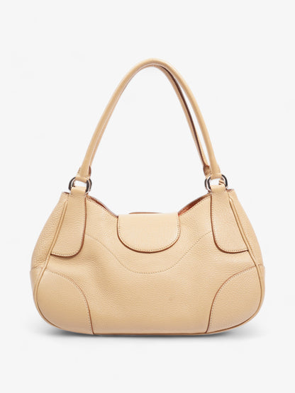 Prada Buckle Flap Beige Leather