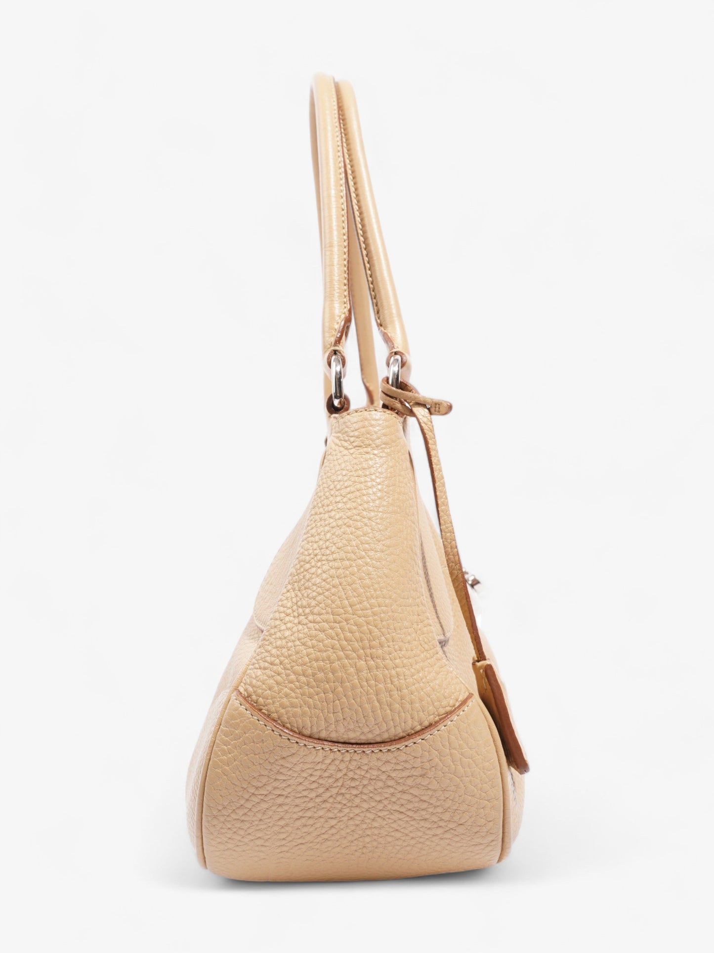 Prada Buckle Flap Beige Leather