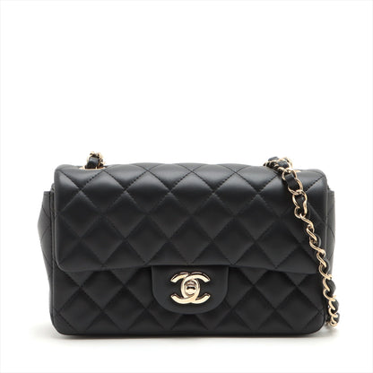 Chanel Mini Rectangular Lambskin Black Crossbody Bag (microchipped)