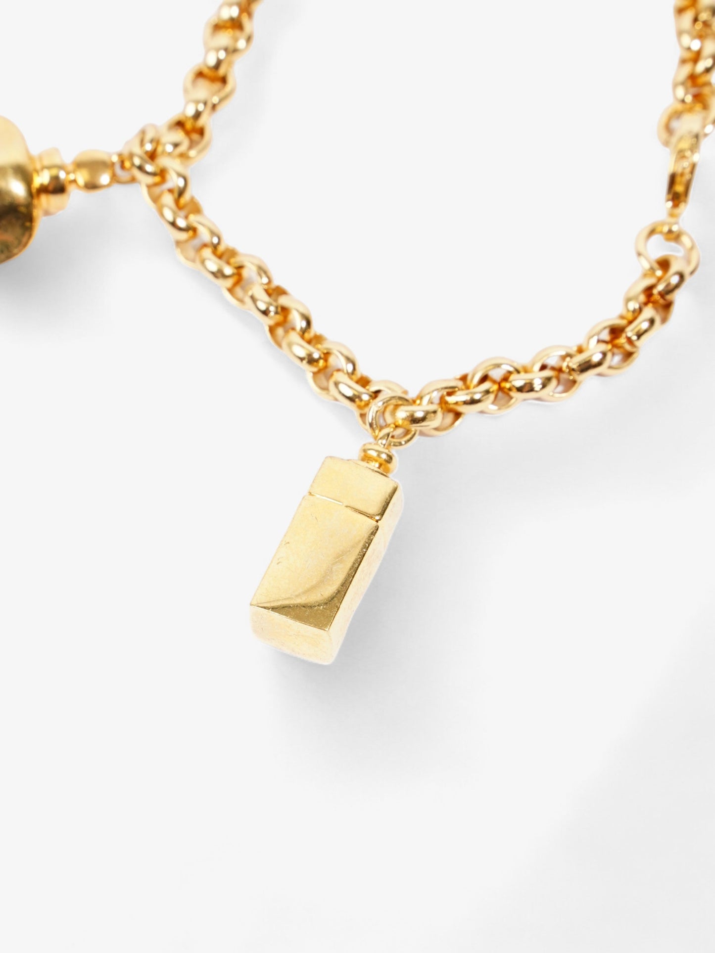 Christian Dior Perfume Bottle Charm Bracelet Gold Base Metal