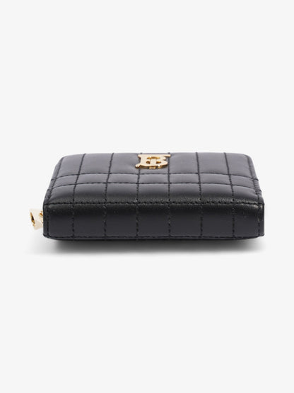 Burberry Lola Zip Wallet Black / Gold Lambskin Leather Mini