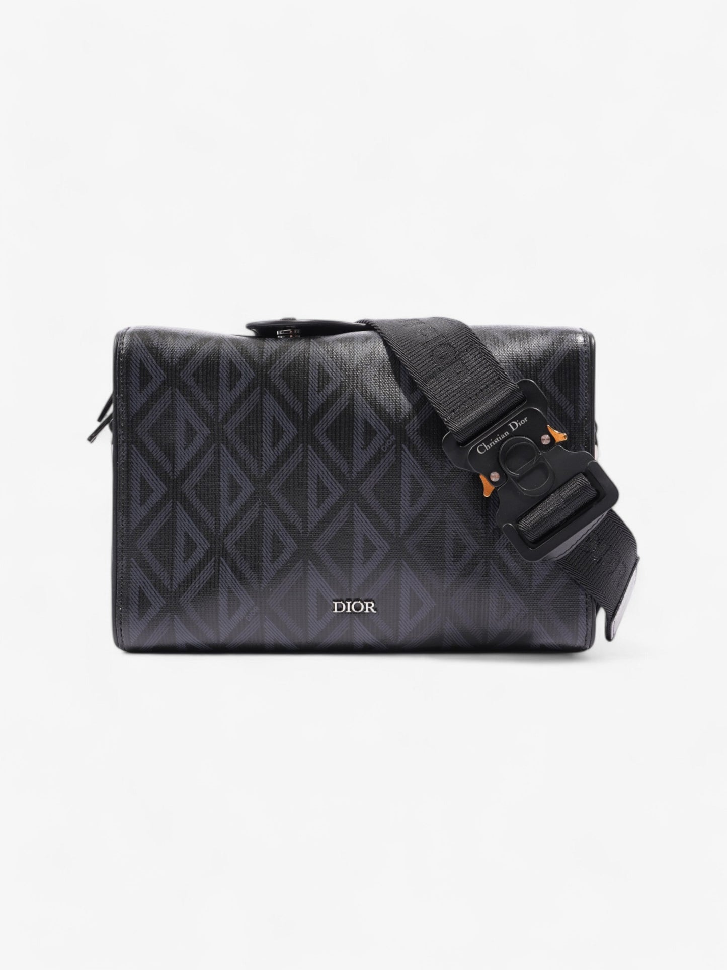 Christian Dior Lingot CD Diamond Bag Black / Navy Blue Canvas