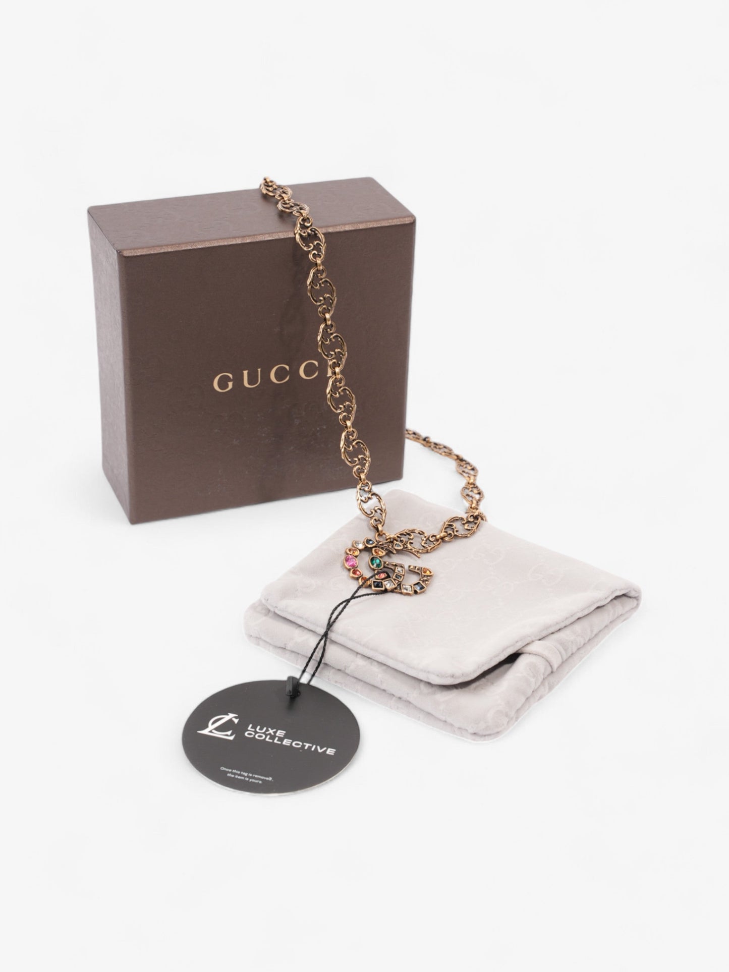 Gucci GG Drop Necklace Aged Gold / Multicoloured Base Metal