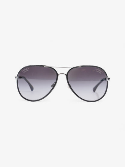Chanel Pilot-Frame Sunglasses Black Acetate 140mm