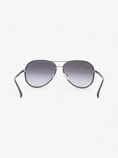 Chanel Pilot-Frame Sunglasses Black Acetate 140mm