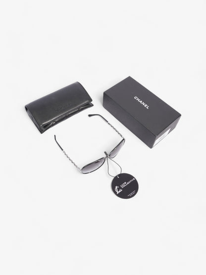 Chanel Pilot-Frame Sunglasses Black Acetate 140mm