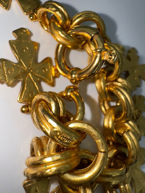 Chanel Vintage 94P Gold-plated Eight Cross Bracelet