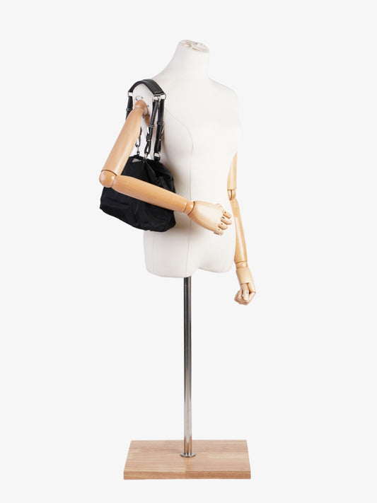 Prada Shopping Handle Double Zip Black Re Nylon